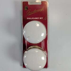 NOS Gainsborough Porcelain Hall / Closet Door Knob Set Gold Australia Vintage